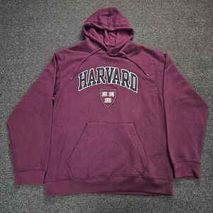 Harvard University Hoodie Men Medium Genuine Stuff Embroided Spellout Sweatshirt